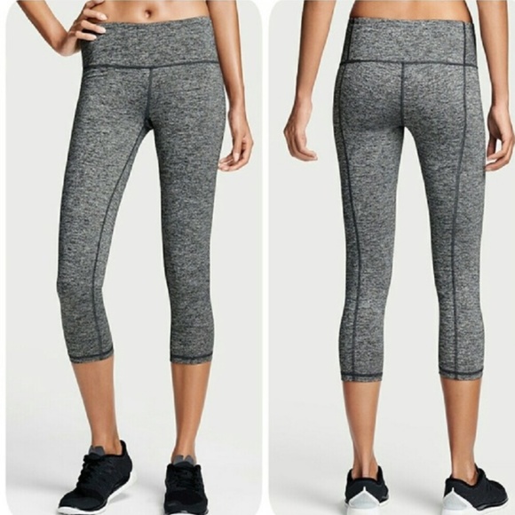 VICTORIA’S SECRET VSX Knockout Crop Leggings Marled Grey Size Small - Picture 1 of 8